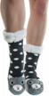 women's faux fur winter animal socks with grippers for fuzzy comfort logo