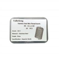 pack of 30 fullerkreg #8-32x1.5d wire thread inserts made from high-quality 304 stainless steel logo