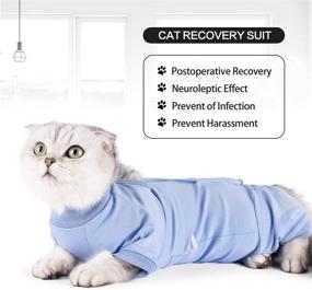 img 2 attached to 🐱 Premium Cat Recovery Suit: Pet Post-Surgery Wear for Abdominal Wounds - Onesie for Cats, Cone E-Collar Alternative