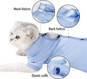 img 1 attached to 🐱 Premium Cat Recovery Suit: Pet Post-Surgery Wear for Abdominal Wounds - Onesie for Cats, Cone E-Collar Alternative