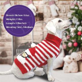 img 3 attached to 🎅 Cyeollo Classic Striped Christmas Santa Claus Holiday Dog Sweater - Perfect for Medium Dogs!