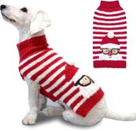 🎅 cyeollo classic striped christmas santa claus holiday dog sweater - perfect for medium dogs! логотип