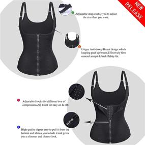 img 3 attached to Eleady Women'S Steel Boned Underbust Waist Trainer Cincher Body Shaper Vest With Adjustable Straps