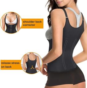 img 2 attached to Eleady Women'S Steel Boned Underbust Waist Trainer Cincher Body Shaper Vest With Adjustable Straps