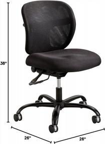 img 2 attached to 🪑 Safco Vue Intensive-Use Big and Tall Swivel Task Chair: 500 lbs Capacity, Cool Mesh Back, Waterfall Edge Seat - Black