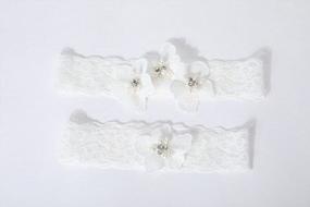 img 1 attached to Leimandy Romantic Pearls Crystal Flowers Lace Wedding Garter Belts Bridal Garter Set P55