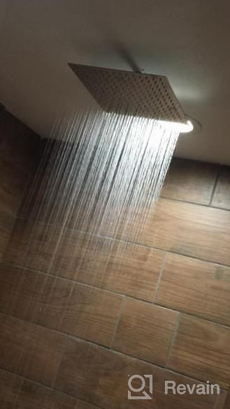 img 1 attached to Rain Shower Head With Adjustable Shower Arm - Sarlai Chrome Finish 12 Inch Solid Square Ultra Thin 304 Stainless Steel Rain Shower Head With Solid Brass 11 Inch Adjustable Extension Arm review by Marc Sortijas