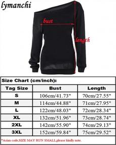 img 3 attached to Lymanchi Womens Off Shoulder Sweatshirts Long Sleeve Slouchy Sexy Casual Pullover Tops