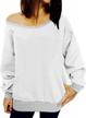 lymanchi womens off shoulder sweatshirts long sleeve slouchy sexy casual pullover tops logo