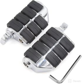 img 4 attached to High-Quality Aluminum Motorcycle Footrest Footpegs for Harley Davidson Road King & Street Glide - Silver Tone