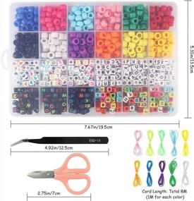 img 1 attached to Multicolor Jewelry Making Kit With 972 Pcs Alphabet Letter Pony Beads, Elastic Bracelet String, Ideal For DIY Crafts, Bracelets, Necklaces, And Keychains, Perfect For Women And Girls