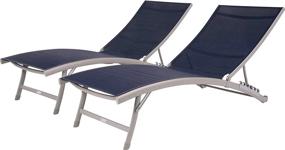 img 4 attached to Vivere CWTL2-NS 6 Position Aluminum Lounger With Wheel 2Pc Set - Navy Clearwater Design