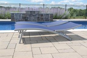 img 2 attached to Vivere CWTL2-NS 6 Position Aluminum Lounger With Wheel 2Pc Set - Navy Clearwater Design