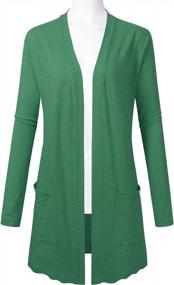 img 3 attached to Women'S Open Front Longline Slub Jersey Knit Cardigan Shrugs