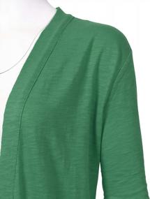 img 2 attached to Women'S Open Front Longline Slub Jersey Knit Cardigan Shrugs