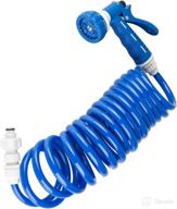 💦 dura faucet df-sa187-wt rv exterior quick connect sprayer - 7 spray settings & coiled hose kit (blue) logo