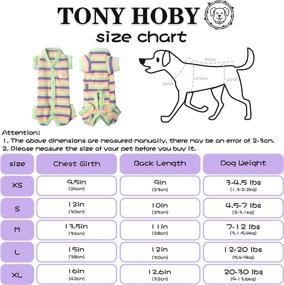 img 3 attached to 🐾 TONY HOBY Green and Yellow Striped Dog Pajamas for Small Medium Size Dogs - Knit Clothes with 4 Legs, Ideal for Boys (Size L)