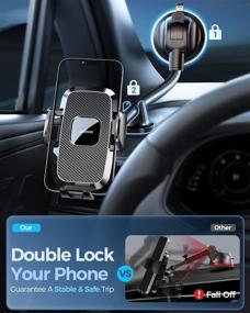 img 1 attached to 📱 Secure and Versatile Car Phone Mount: 11-inch Flexible Long Arm Holder with Strong Suction Anti-Shake Stabilizer for iPhone, Galaxy, All Cellphones