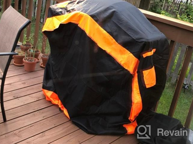 img 1 attached to Protect Your Grill From The Elements With Gulrear Waterproof BBQ Cover - 58 Inch With Adjustable Straps And Waterproof Zipper review by Jesse Jewett