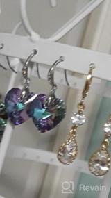 img 6 attached to 💖 Amethyst Pink Heart Crystal Earrings for Women, Drop Dangle Fishhook Earrings - Perfect Mother's Day Gifts for Her!