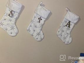 img 8 attached to Добавьте праздничное очарование в свой дом с рождественскими чулками AOGU'S Sequin Snowflake - набор из 3!