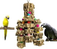 hamiledyi macaw wood hanging chew toys for cockatoos - large parrot natural wood chewing toy for african grey, parakeet, and other birds логотип