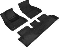 3d maxpider l1tl00402209 tesla model 3 2018-2019 custom fit all weather floor mats liners - classic series (1st & 2nd row, black) logo