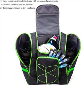 img 3 attached to Рюкзак PAPAZAU Ski Boot Bag для катания на лыжах и сноуборде — магазины снаряжения, включая куртку, шлем, очки, перчатки и аксессуары