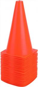 img 4 attached to Set Of 10-24 Plastic Traffic Cones For Soccer, Basketball & Football Training - 4 Colors