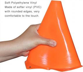 img 2 attached to Set Of 10-24 Plastic Traffic Cones For Soccer, Basketball & Football Training - 4 Colors