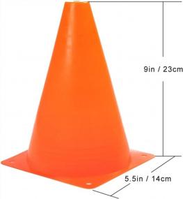 img 1 attached to Set Of 10-24 Plastic Traffic Cones For Soccer, Basketball & Football Training - 4 Colors
