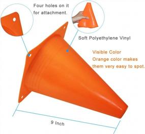 img 3 attached to Set Of 10-24 Plastic Traffic Cones For Soccer, Basketball & Football Training - 4 Colors
