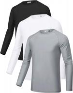 men's long sleeve workout t-shirts upf 50+ uv sun protection cooling quick-dry athletic shirt (sykooria 3 pack) логотип