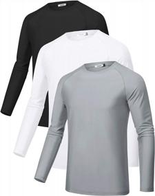 img 4 attached to Men'S Long Sleeve Workout T-Shirts UPF 50+ UV Sun Protection Cooling Quick-Dry Athletic Shirt (Sykooria 3 Pack)