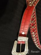 img 1 attached to Stylish Women'S Rhinestone Western Cowgirl Belt With Studded Design And Leather Finish - 35158 50158 review by Eddie Breezy