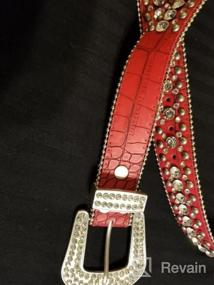 img 6 attached to Stylish Women'S Rhinestone Western Cowgirl Belt With Studded Design And Leather Finish - 35158 50158