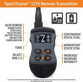 img 2 attached to 🐕 SportDOG Brand SportTrainer 1275 Remote Trainer - OLED Screen, 3/4 Mile Range - Waterproof, Rechargeable Dog Training Collar with Tone, Vibration, Static - Black