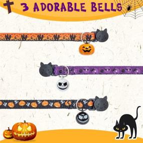 img 1 attached to Enhanced SEO: KOOLTAIL Breakaway Cat Collar Set - 3 Pack of Adjustable Floral Safety Kitten Collars with Bells