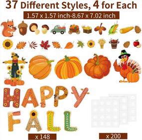 img 3 attached to 148 Pieces Fall Thanksgiving Bulletin Board Decorations With Glue Point Assorted Turkey, Pumpkin And Maple Leaves Cutouts For Party Decoration