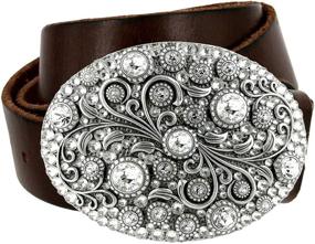 img 4 attached to Timeless Tranquility Swarovski Crystal Genuine Women's Accessories : Belts