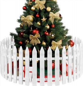 img 4 attached to 24Pcs 12In White Plastic Christmas Tree Fences Picket Fence Decorations For Weddings, Parties, Gardens