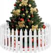 24pcs 12in white plastic christmas tree fences picket fence decorations for weddings, parties, gardens logo