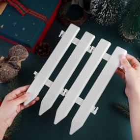 img 1 attached to 24Pcs 12In White Plastic Christmas Tree Fences Picket Fence Decorations For Weddings, Parties, Gardens