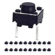 set of 20 2 pin momentary tactile push button switches - 6mm size, through hole and breadboard friendly for panel pcbs logo