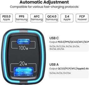 img 3 attached to Ultimate 120W USB C Car Fast Charger - Dual Ports for 🚗 Lightning Fast Charging - Compatible with Laptop, Tablet, MacBook, iPhone, Android, and More!