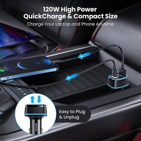 img 1 attached to Ultimate 120W USB C Car Fast Charger - Dual Ports for 🚗 Lightning Fast Charging - Compatible with Laptop, Tablet, MacBook, iPhone, Android, and More!