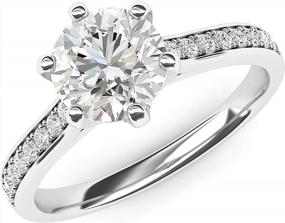 img 3 attached to Elegant Sterling Silver Engagement Ring With 2 Carat Simulated Diamond And Side Stones