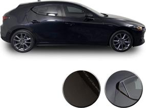 img 3 attached to Window Chrome Delete Precut Vinyl Wrap Overlay Kit, совместимый и подходящий для Mazda 3 Hatchback 2019-2021 — Chrome Dark Black Grey