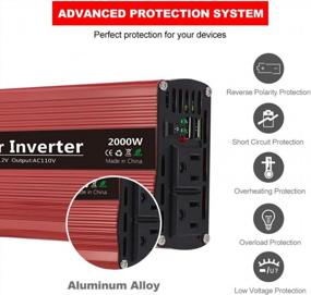 img 2 attached to Power Your Devices On The Go With Imoli 2000W Power Inverter: DC 12V To 110V AC Converter With USB Charging And 4000W Peak Capacity