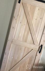 img 8 attached to SMARTSTANDARD 42x84 Sliding Barn Door Kit: DIY Unfinished Solid Spruce Wood Panelled Slab, K-Frame, Natural Finish - Includes 7ft Hardware & Handle